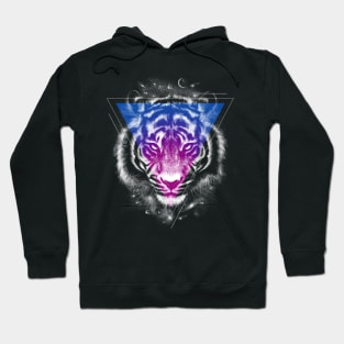 Cool Tiger Galaxy Space Animal Tribal Cat Head Fantasy Art Hoodie